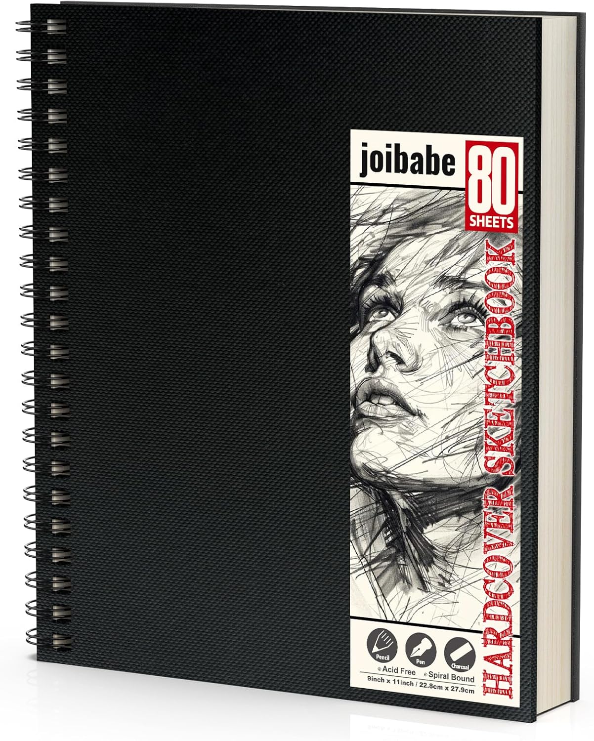 9" x 11" Sketch Book，1 Pack 80-Sheets (68lb/100gsm)，Double-Sided Hardbound Sketchbook, Spiral Bound,Acid Free Paper Painting Drawing Writing Sketching Pad for Kids Adult Teens Girls Boys - Crafty Corner