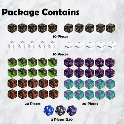 63 PCS Abilities Keyword Magic Counter Dice MTG Counters Dice Set Life Buff Tokens D6 Dice Compatible with MTG, TCG, Card Gaming Accessories