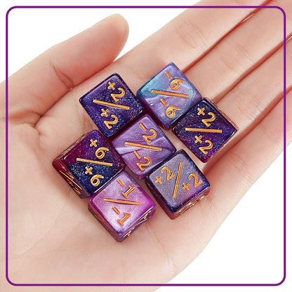 Sumind 24 Pcs Magic Life Counter Dice -1/+1 Counters Commander Buff Tokens 6 Sided Dice Loyalty Life Gifts Compatible with MTG CCG TCG Cards Gaming Accessory (Fresh Style)
