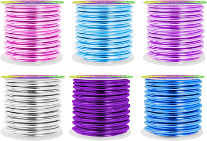 Mandala Crafts 8 Gauge Anodized Aluminum Craft Wire for Jewelry Making - 120 FT Colored Flexible Silver Lavender Purple Pink Ice Blue Turquoise Wire - Bendable for Bonsai Armature Crafting Sculpting - Crafty Corner