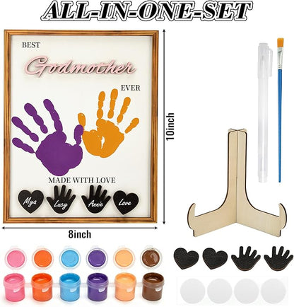 Godmother Gift DIY Handprint Kit, Personalized Godmother Gifts for Women, Will You Be My Godmother Baptism Christening Gift, Handmade Keepsake Gift for Godmother