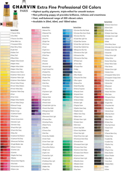 Charvin Extra Fine Oil Paint, Bluish Parma 60 mL - Triple-Milled, Rich Texture, Poppy Oil-Based, Light-Fast, Handmade, Archival Quality