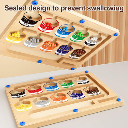 Magnetic Color and Number Maze-Montessori Toys for 3 4 5 Year Old, Educational Wooden Puzzle Board for Preschool Learning, Fine Motor Skills Toy for Toddler, Counting Matching Games for Boys Girls