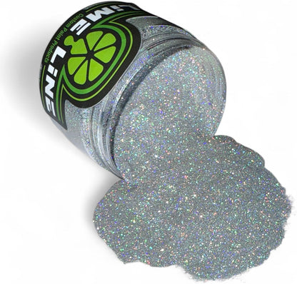 LiME LiNE Sprayable Metal Flake Paint Additive: Solvent Resistant Glitter for Automotive Custom Painting (Silver Iridescent.)