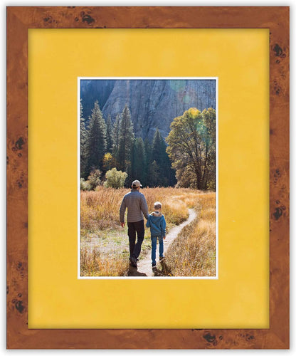 Pack of TEN 11x14 Mats Bevel Cut for 8.5x11 Photos - Acid Free Sunrise Yellow Suede Precut Matboards For Pictures, Photos, Framing - 4-ply Thickness