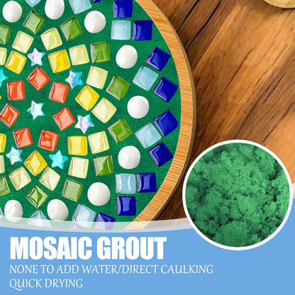 Mosaic Crystal Grout, Mosaics Tile Tools, Mosaic Tile Accessories – Essential for Handmade Grouting and Perfect for DIY Craft Projects (Green, 8.8oz)