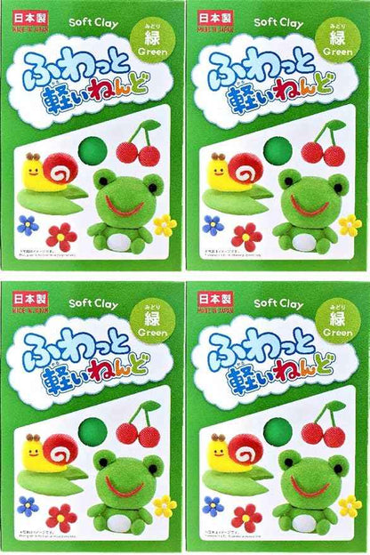 YACHIYO DAISO Soft Clay Lightweight Fluffy Packs (4 Set, Green)