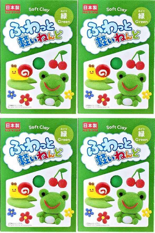 YACHIYO DAISO Soft Clay Lightweight Fluffy Packs (4 Set, Green)