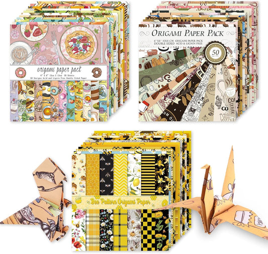Origami 6x6 Paper Kit 150 Sheets 150 Vivid Colors Double Sided Same Printed Traditional Patterns Square for Arts Crafts Projects Japan Traditional Chiyo.Afternoon Tea - Crafty Corner