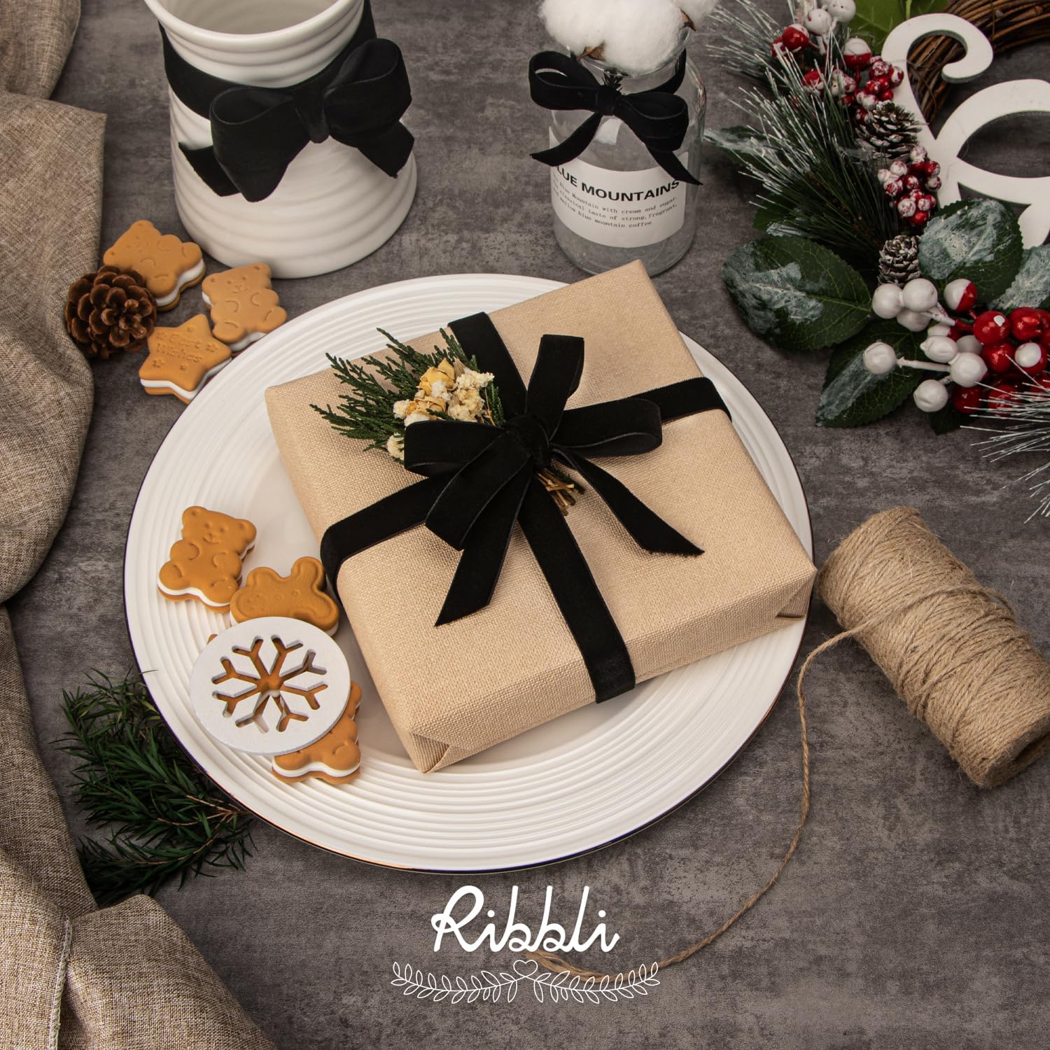 Ribbli Polyester Black Velvet Ribbon,5/8 Inches Continuous10-Yard Spool,Christmas Ribbon for Gift Wrapping,Floral Bouquets, Home Decor - Crafty Corner