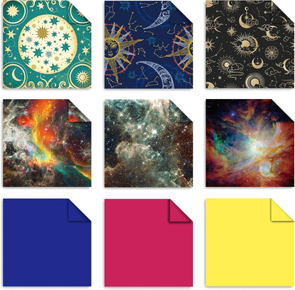Origami 6x6 Paper Kit 150 Sheets 150 Vivid Colors Double Sided Same Printed Traditional Patterns Square for Arts Crafts Projects Japan Traditional Chiyo.Starry Sky - Crafty Corner