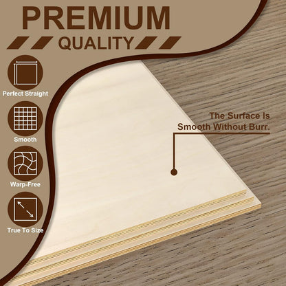 Basswood Sheets 4 Pack 12×12 x 1/4 Inch Unfinished Plywood Sheets Thin Craft Wood Board Laser Engraving Blanks Balsa Wood Sheet for Laser Cutting and Engraving, Wood Burning, Architectural Models
