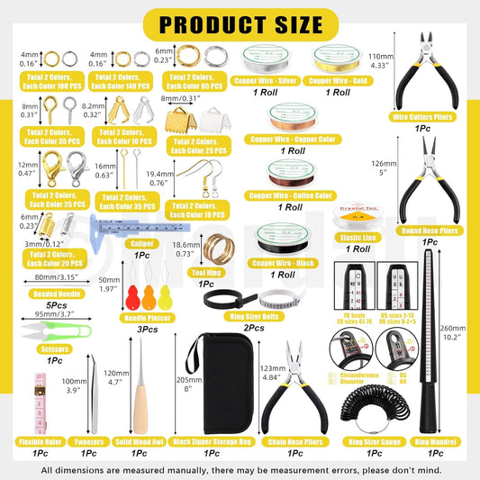 Mardatt 957Pcs Jewelry Making Supplies Kit - Includes Pliers, Ring Sizer, Wires, Opener & Other Findings for Jewelry Making & Repair - Crafty Corner