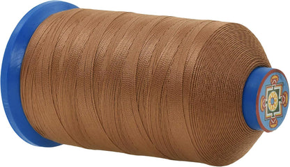Mandala Crafts Bonded Nylon Thread - Russet Brown Heavy Duty Sewing Threads - 1100 YDs Size 92 280D T90 Tex 90 for Leather, Jeans, Weaving, Outdoor, Marine, Upholstery