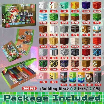 300 PCS Magnetic Blocks - Magnetic Building Blocks, Stacking Magnets for Kids, Sensory Toy for STEM Montessori Sensory Toys for Kids 3+ Boys and Girls Christmas Birthday Gifts
