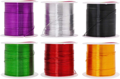Mandala Crafts 22 Gauge Anodized Aluminum Craft Wire for Jewelry Making - 450 FT Colored Flexible Silver Black Gold Purple Red Kelly Green Wire - Bendable for Bonsai Armature Crafting Sculpting - Crafty Corner
