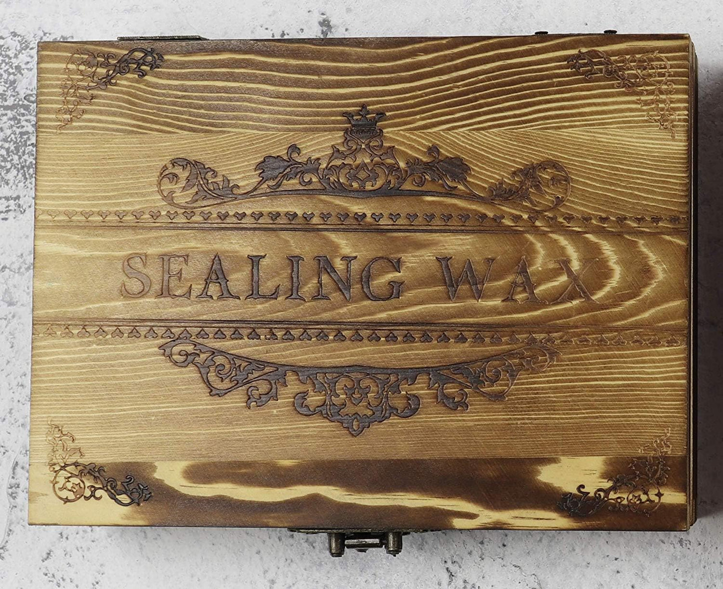 Vintage Santa Claus Monogram Wedding Wax Seal Stamp Kit Wooden Handle Melting Spoon Stick Wood Christmas Gift Box Set Invitation Gift Wrap Sealing Wax Seal Stamp Set