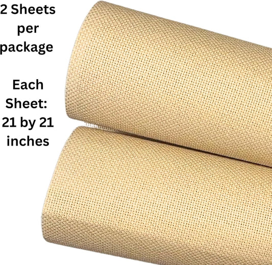 2 Sheets of Wheat 14 Count Aida Cloth – 21 x 21 Inch Pre-Cut Fabric Squares – Cross Stitch Fabric – 100% Cotton – Ideal for Needlework & Embroidery – The Knotty Unicorn