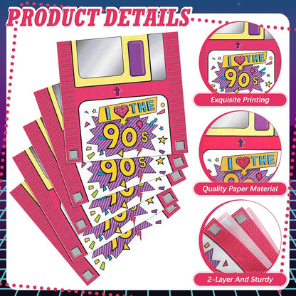 60 Pcs 90s Cocktail Paper Napkins 6.5 x 6.5 Inches Disposable Paper Napkins Dessert Beverage Napkin for Decoupage Luncheon Napkin for Party Wedding Birthday Party