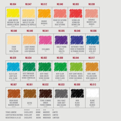 Conté à Paris Pastel Pencils with 24 Assorted Colors