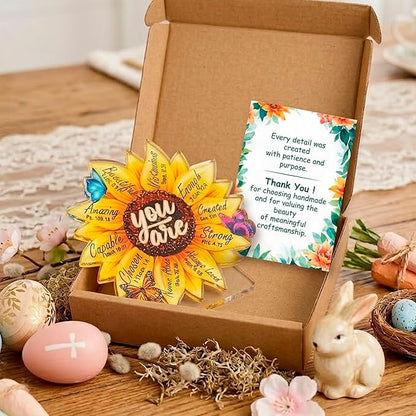 Mothers day Mom Gifts - Christian gifts for women Mothers Day Sunflower Decor with Bible Verses Gift for Women, Faith-Based Inspirational Gift for Friends, Mom, Sister, Girl, Coworker, Christian
