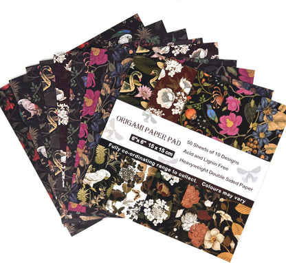 Origami Paper Kit 50 Sheets 6 Inch Square Double Sided Color 10 Vivid Colors for Hand Crafts Origami Paper Arts Creativity. Retro Style - Crafty Corner