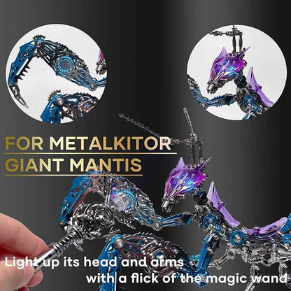 Metalkitor 3D Metal Puzzles for Adults, Magic Wand for Metalkitor Giant Mantis and Fox Model- Steampunk DIY Ornament - Assembly Jigsaw Crafts Brain Teaser - Perfect Desk Decor and Gift Choice(100+PCS)