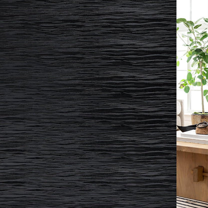 Haton Blackout Window Film, Black Out Sun Blocking Window Cover, Static Cling Frosted Privacy for Glass, Heat Control Darkening Room Coverings Shades Tint for Home Day Sleep, 17.5" x 78.7"