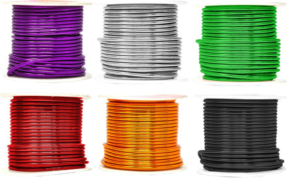 Mandala Crafts 12 Gauge Anodized Aluminum Craft Wire for Jewelry Making - 276 FT Colored Flexible Silver Black Gold Purple Red Kelly Green Wire - Bendable for Bonsai Armature Crafting Sculpting - Crafty Corner