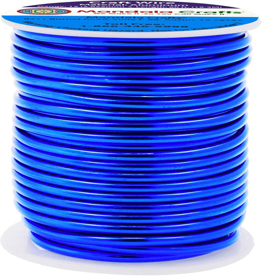 Mandala Crafts 12 Gauge Anodized Aluminum Craft Wire for Jewelry Making - 60 FT Colored Flexible True Blue Wire - Bendable for Bonsai Armature Crafting Sculpting - Crafty Corner