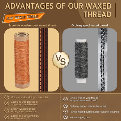 12 Colors Waxed Thread for Leather Sewing, 660 Yards Flat Leather Sewing Thread, 150D Waxed Cord for Stitching Repairing Book Binding Canvas Sofa Furniture