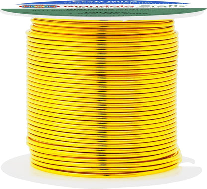 Mandala Crafts 16 Gauge Anodized Aluminum Craft Wire for Jewelry Making - 100 FT Colored Flexible Gold Tone Wire - Bendable for Bonsai Armature Crafting Sculpting - Crafty Corner