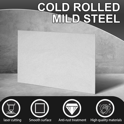 Zonon 4 Pcs 20 Gauge Steel Sheet Metal Cold Roll Steel Sheet 12" x 6" x 0.032" Weldable Metal Roll Steels Plate for DIY Craft Projects Home Auto, Easy to Shape, Weld, Cut and Form