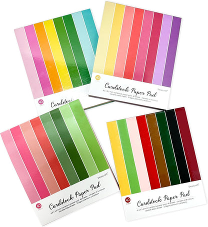 160 sheets Essential Variety Pack Cardstock Paper Pad 4 Pack 32 colors Scrapbook Decorative Paper for Card Making Journaling Origami Scrapbook Paper Scrapbooking Supplies - Crafty Corner