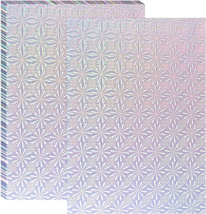 PATIKIL 11.7x8.3" Hot Stamping Foil Paper Sheet, 20 Sheets A4 Heat Transfer Hot Stamping Paper Foil for Leather DIY Logo Decor Craft Gift Package Scrapbook Card, Snowflake Silver