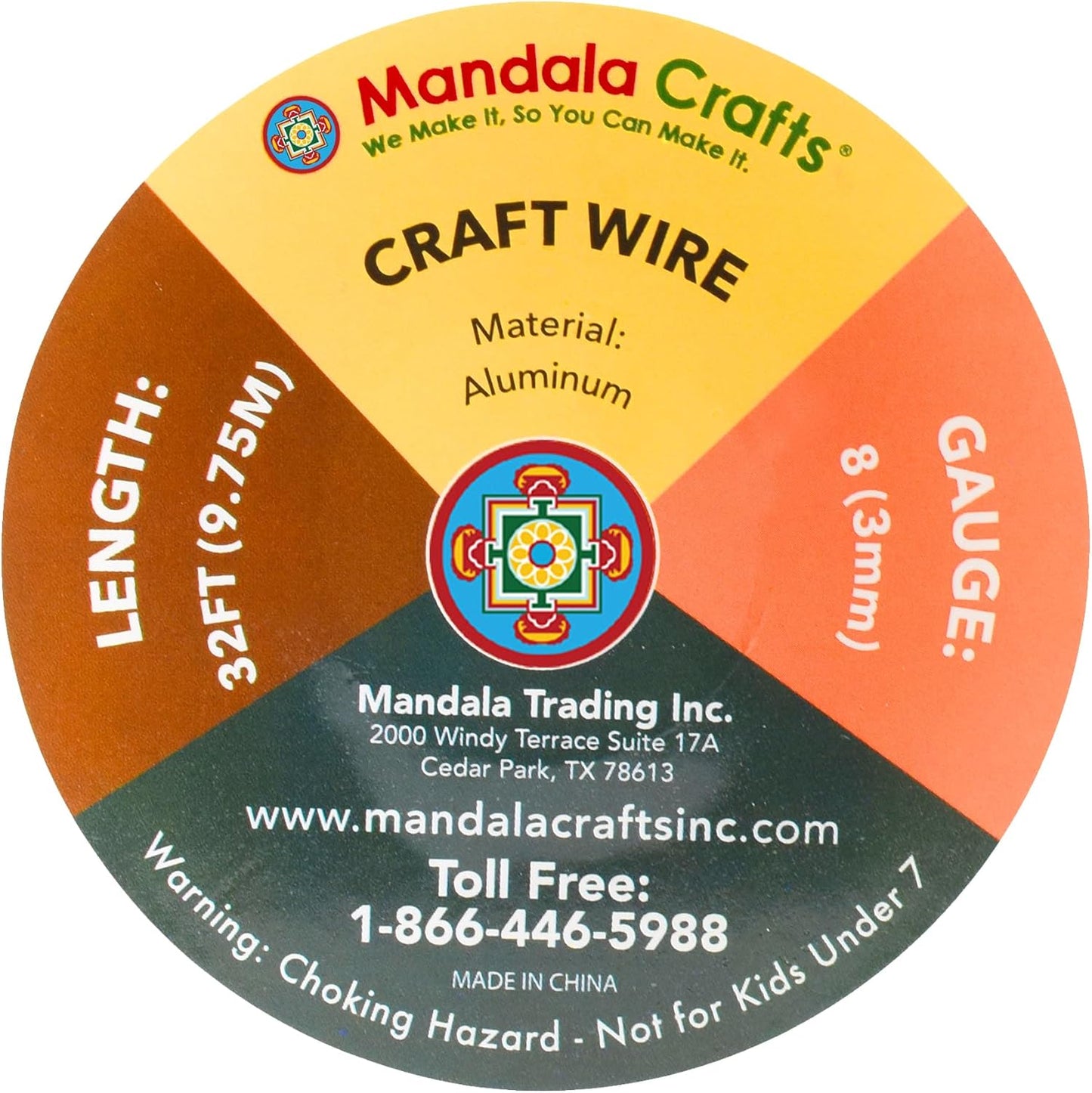 Mandala Crafts 8 Gauge Anodized Aluminum Craft Wire for Jewelry Making - 32 FT Colored Flexible Black Wire - Bendable for Bonsai Armature Crafting Sculpting - Crafty Corner