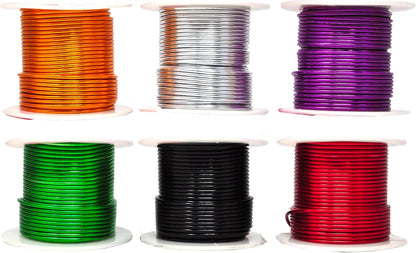 Mandala Crafts 12 14 16 18 20 22 Gauge Anodized Jewelry Making Beading Floral Colored Aluminum Craft Wire Wholesale Combo 6 rolls (14 Gauge, Combo 3) - Crafty Corner
