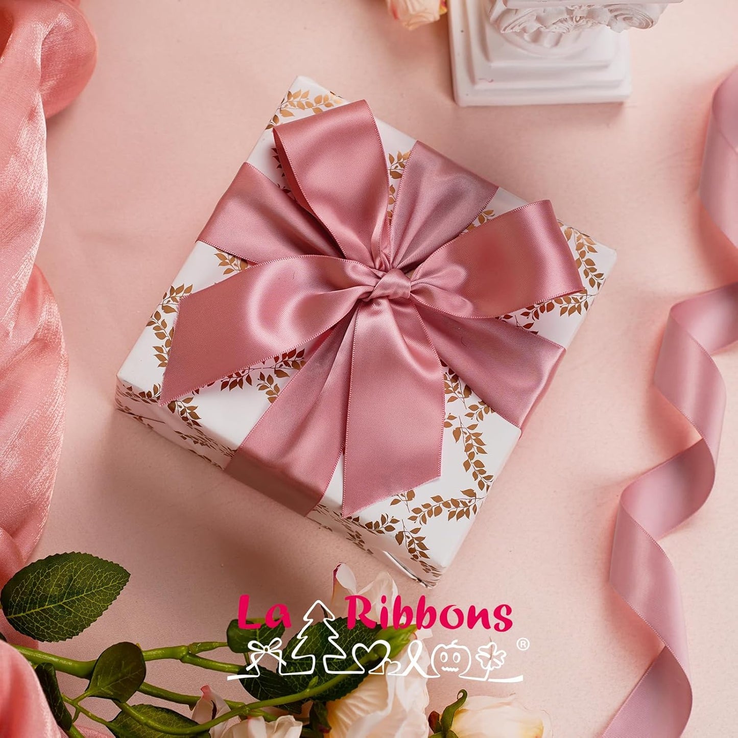 LaRibbons 1 1/2 Inch 50 Yard Double Faced Satin Ribbon,Dust Pink Satin Craft Fabric Ribbon for Gift Wrapping Floral Bouquets Wedding Party Decoration - Crafty Corner
