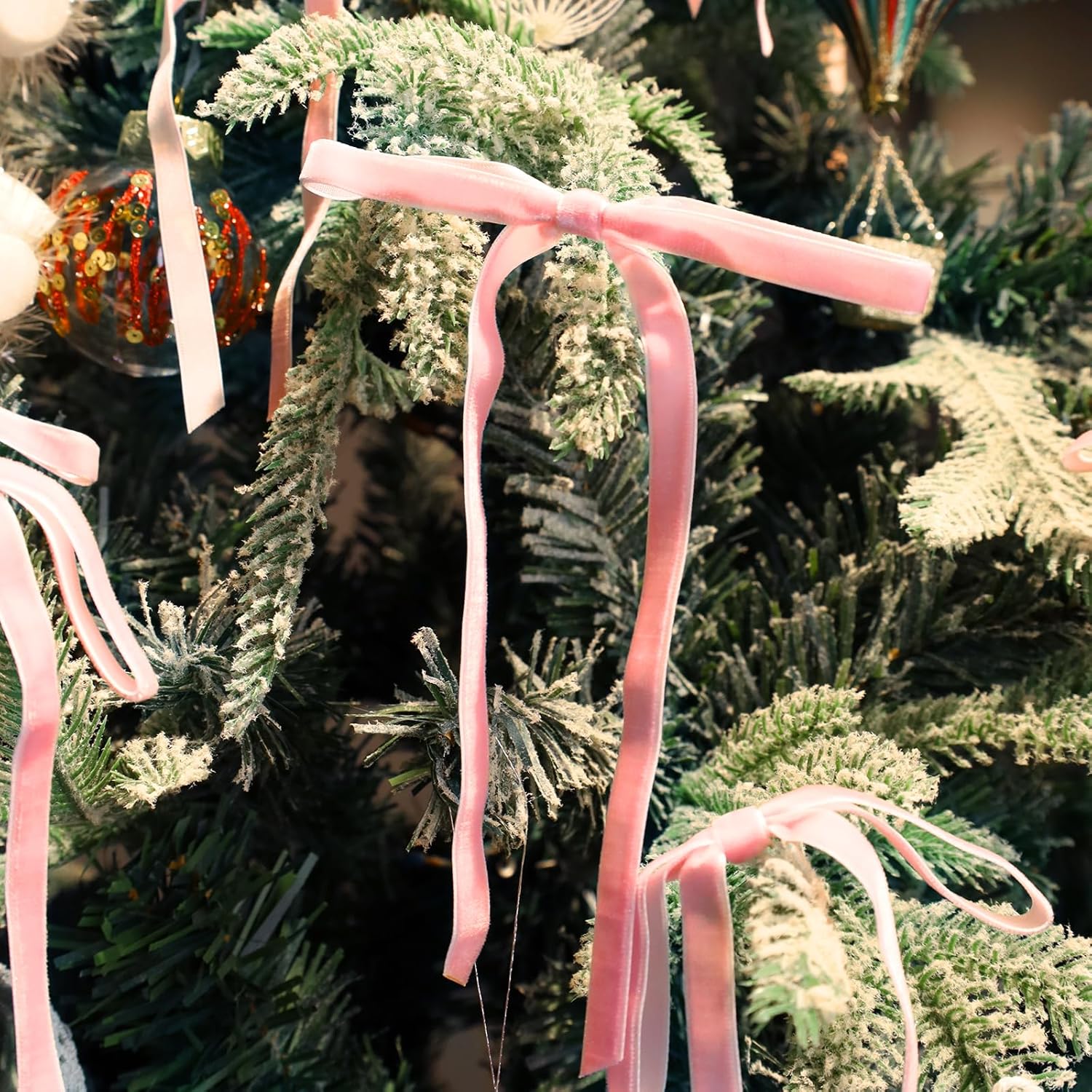 LaRibbons Thin Velvet Ribbon 3/8 Inch x 25 Yards, Pink Velvet Ribbon for Christmas Tree, Gift Wrapping, Wreath Bow, Outdoor Decoration - Crafty Corner