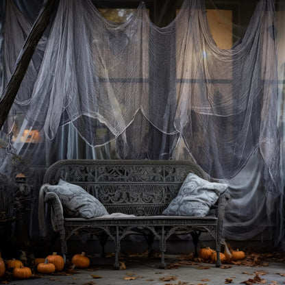 Boao Halloween Cheese cloth 85 x 197 Inch Gray Cheesecloth Roll for Crafts Large Cotton Muslin Gauze Fabric for Halloween Outdoor & Indoor Spooky Decoration