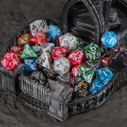CiaraQ Polyhedral Dice Set (42pc) with 6 Drawstring Dice Pouches for Dungeons and Dragons RPG MTG Table Games. 6 Sets of Plum Blossom Pattern Role Playing Dice