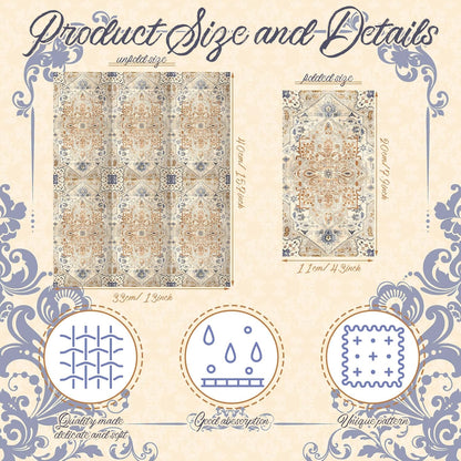 Yeaqee 100 Pcs Vintage Boho Napkins Paper Guest Towels 2 Ply Decoupage Napkins Disposable Decorative Hand Towel for Bathroom Kitchen Fall Wedding Party Dinner(Orange and Cyan)