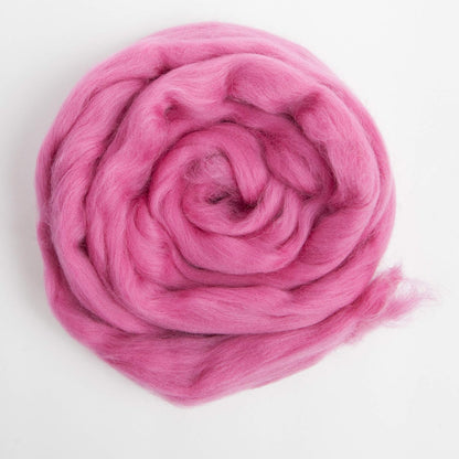 Desert Breeze Distributing 100% Natural Merino Wool Roving - Premium Combed Top Merino Roving Wool - Tapestry, Spinning, Wet Felting & Needle Felting Supplies - 21.5 Micron - 1 oz, Color Fuschia Pink