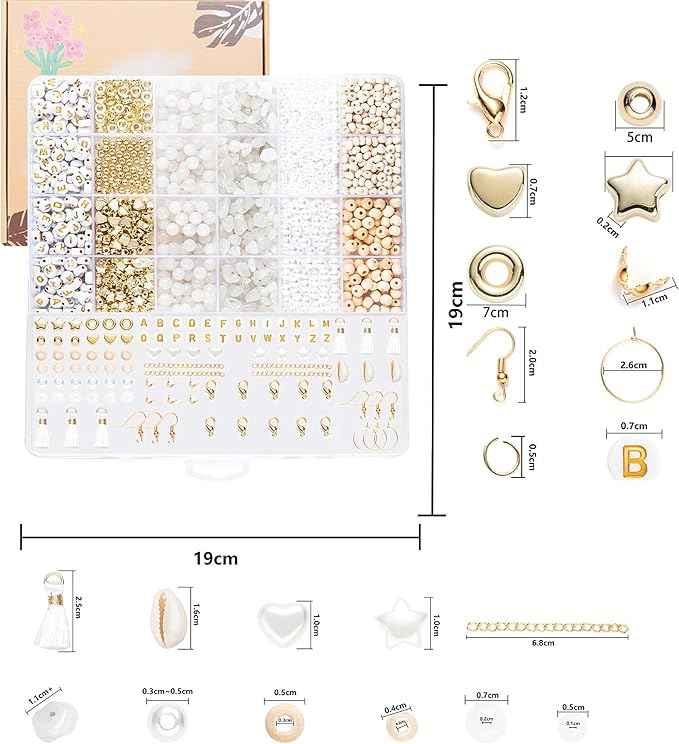 Xylise Jewelry Making Supplies Kit Natural Stone Beads for Irregular Natural Stone with for DIY Craft Bracelet Necklace Earrings for Adults (White Jade)
