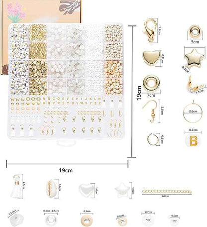 Xylise Jewelry Making Supplies Kit Natural Stone Beads for Irregular Natural Stone with for DIY Craft Bracelet Necklace Earrings for Adults (White Jade)