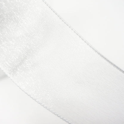 CT CRAFT LLC Sheer Organza Wired Ribbon 2.5" x 50Yards White for Wedding Chair Bow Flora Bouquet Gift Wrapping Christmas Tree Home Decor Wreath - Crafty Corner