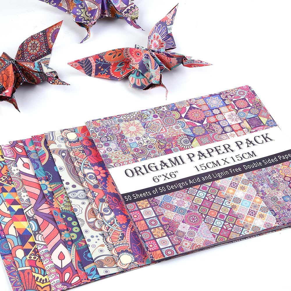 Origami Paper Kit 100 Sheets 70GSM 6 Inch Square Double Sided Color 100 Vivid Solid Colors for Hand Crafts Origami Paper Arts Creativity. Bohemian Blossom - Crafty Corner