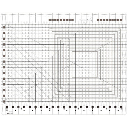 Slotted Quilting Rule, 17-3/4in x 22in, XL Quilting Rulers and Templates, Non-Slip Grip Extra Large Acrylic Fabric Strip Cutting, Sewing, Crafting, Patchwork Ruler & Template