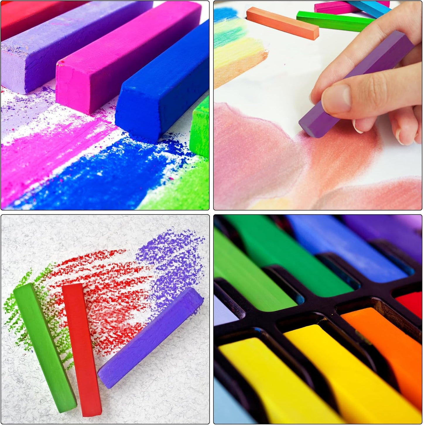 Soft Pastel Sticks, 36 PCS Vibrant Colors Chalk Sticks for Artists, Pastels Art Supplies for Drawing, Blending, and Shading