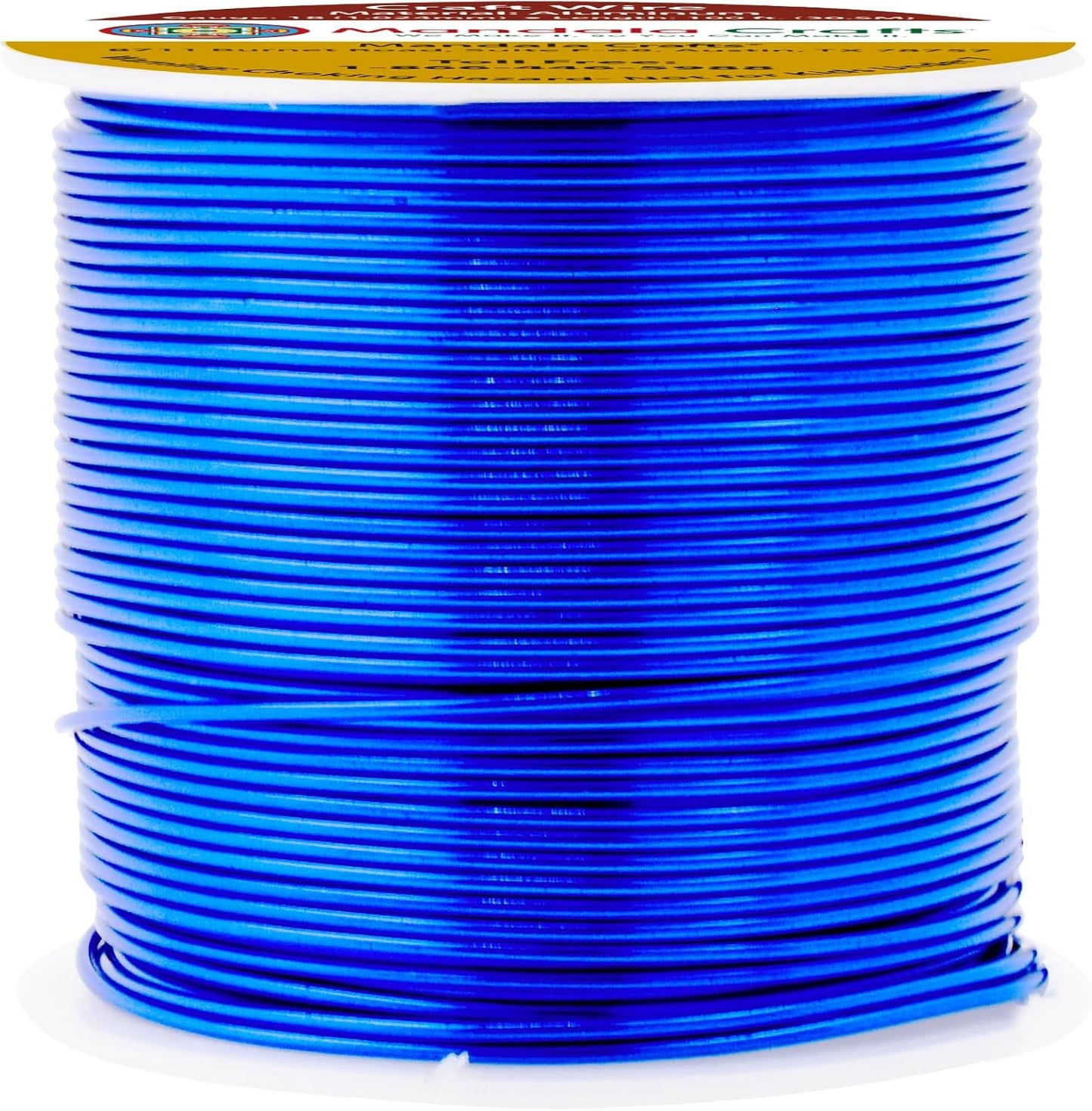 Mandala Crafts 18 Gauge Anodized Aluminum Craft Wire for Jewelry Making - 100 FT Colored Flexible True Blue Wire - Bendable for Bonsai Armature Crafting Sculpting - Crafty Corner